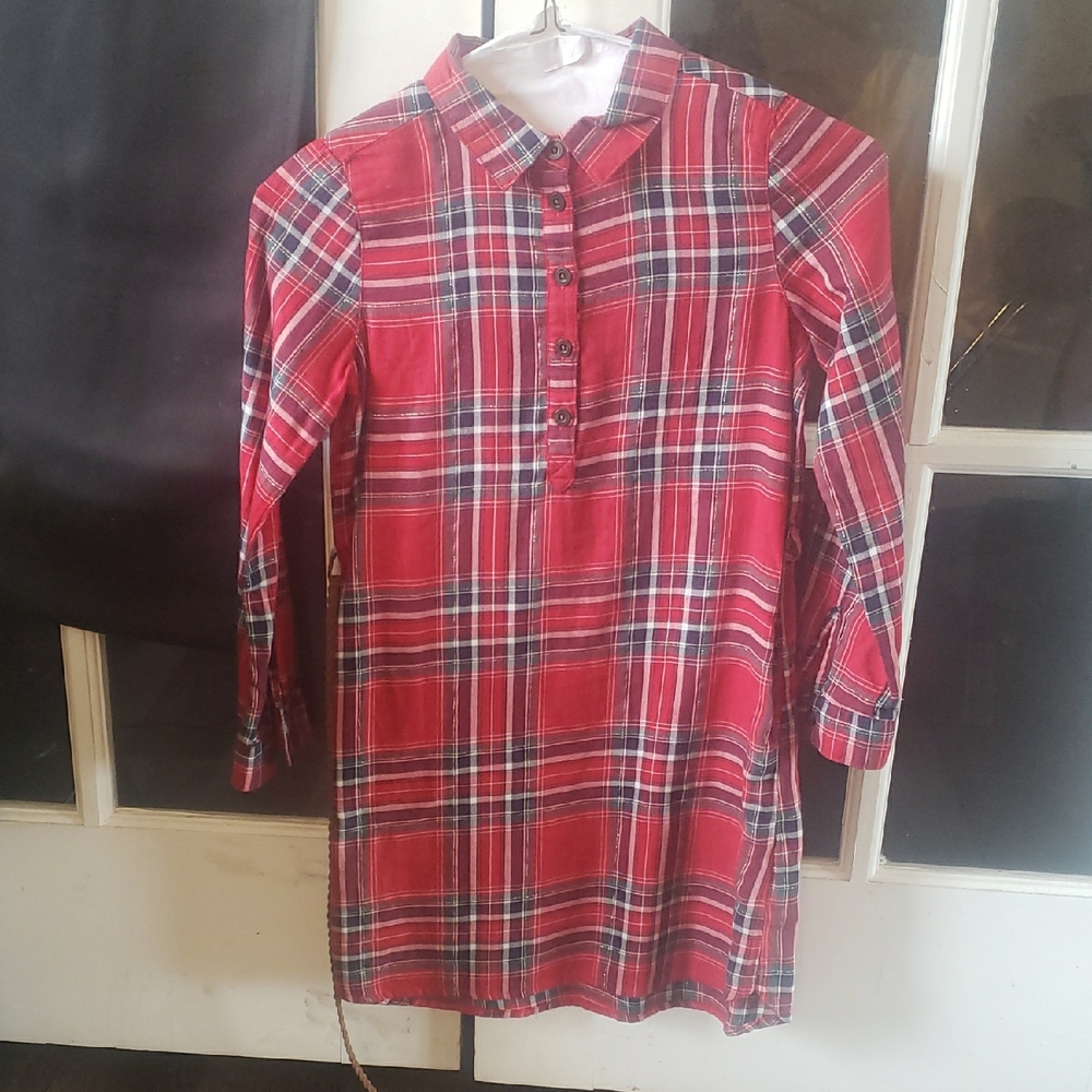 H&M Red Plaid Kids Casual Dress